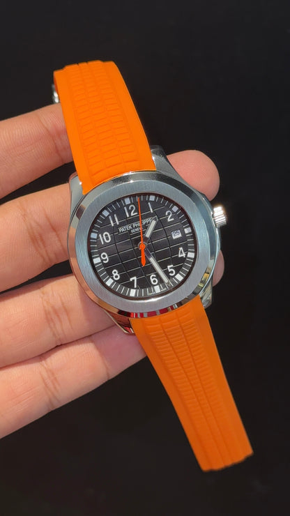 Pp Auto | Aquanaut | Orange Strap | Black Dial