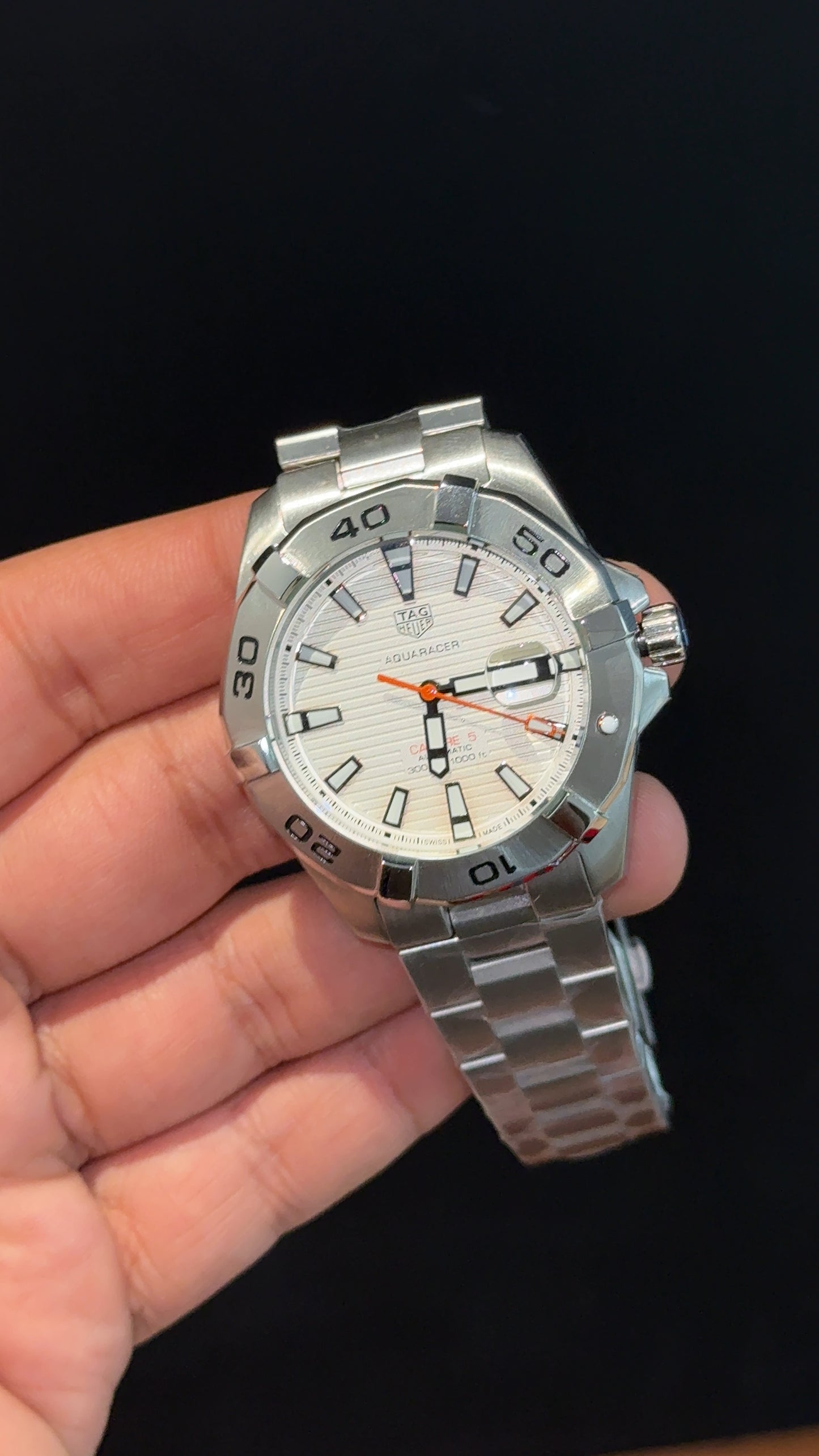 Tag Aquaracer | Silver Chain | Plain Bezel | White Classic Dial