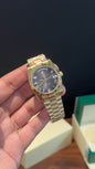 DayDate | 36mm | Gold Chain |  Smokey Black Dial