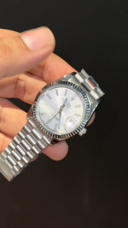 Datejust | 36mm | Silver President Chain | White Dial