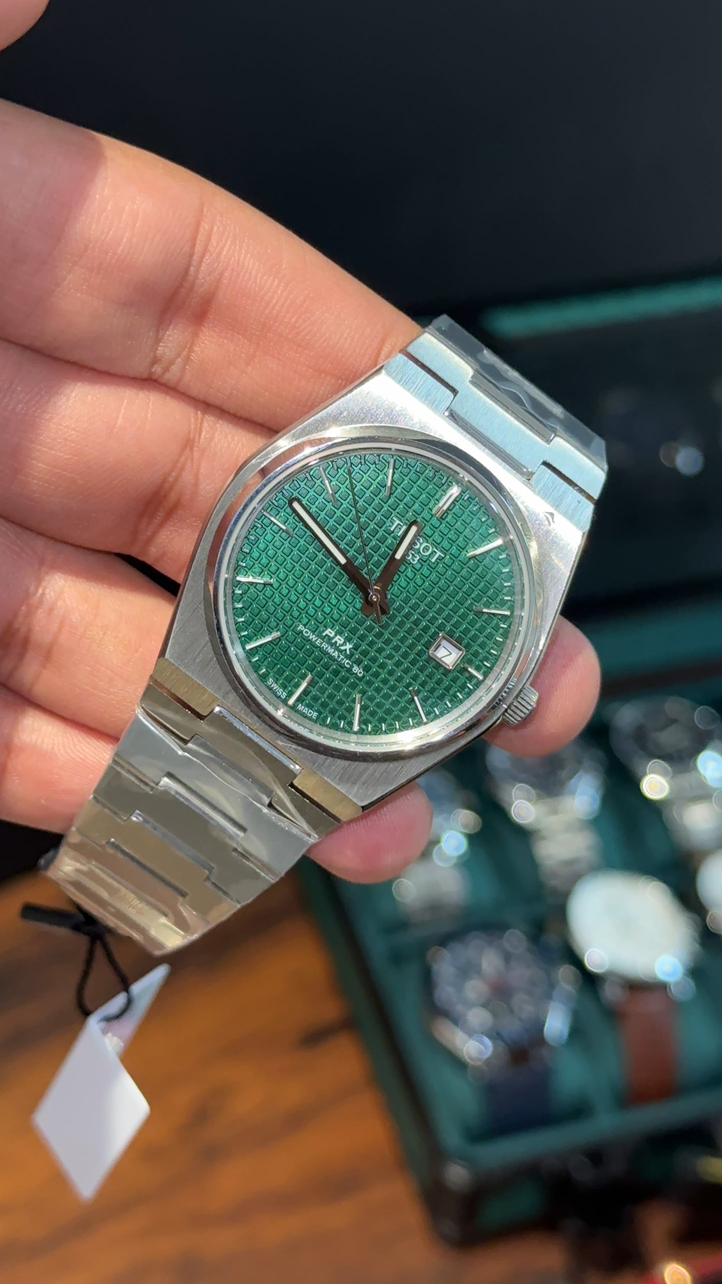 Tissot Prx | Auto | Silver Chain | Green Texture Dial