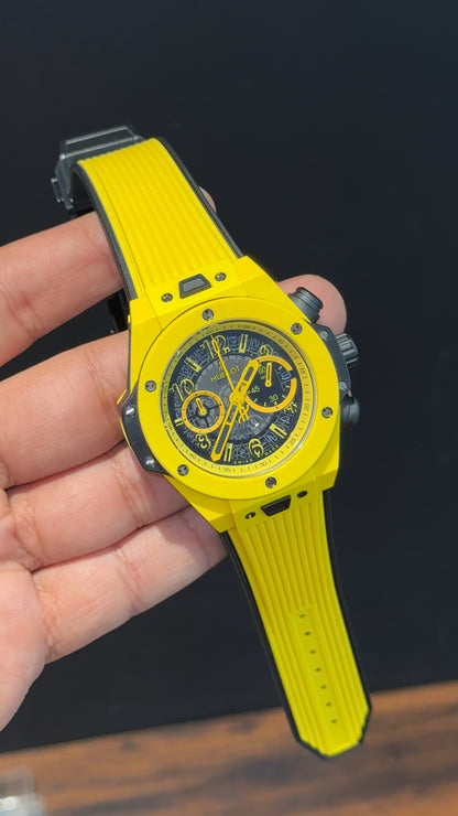 Premium Hublot | Big Bang Unico  Edition | Yellow Strap | Yellow Dial