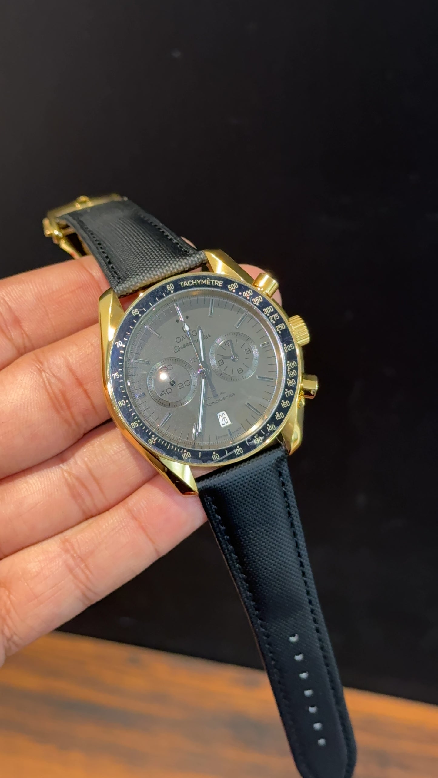 Omega Speedmaster | Gold Case | Chrono | Black Strap | Black Dial - twentyfour