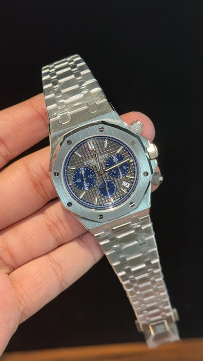 AP | Blue Chrono | Silver Chain | Grey Box Dial - twentyfour