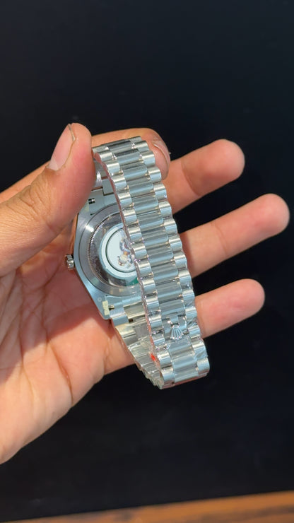 Premium Daydate | Silver Chain | Red Cheery Dial