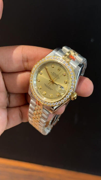 DateJust | Diamond Bezel | Gold Two Tone | Gold Diamond Dial