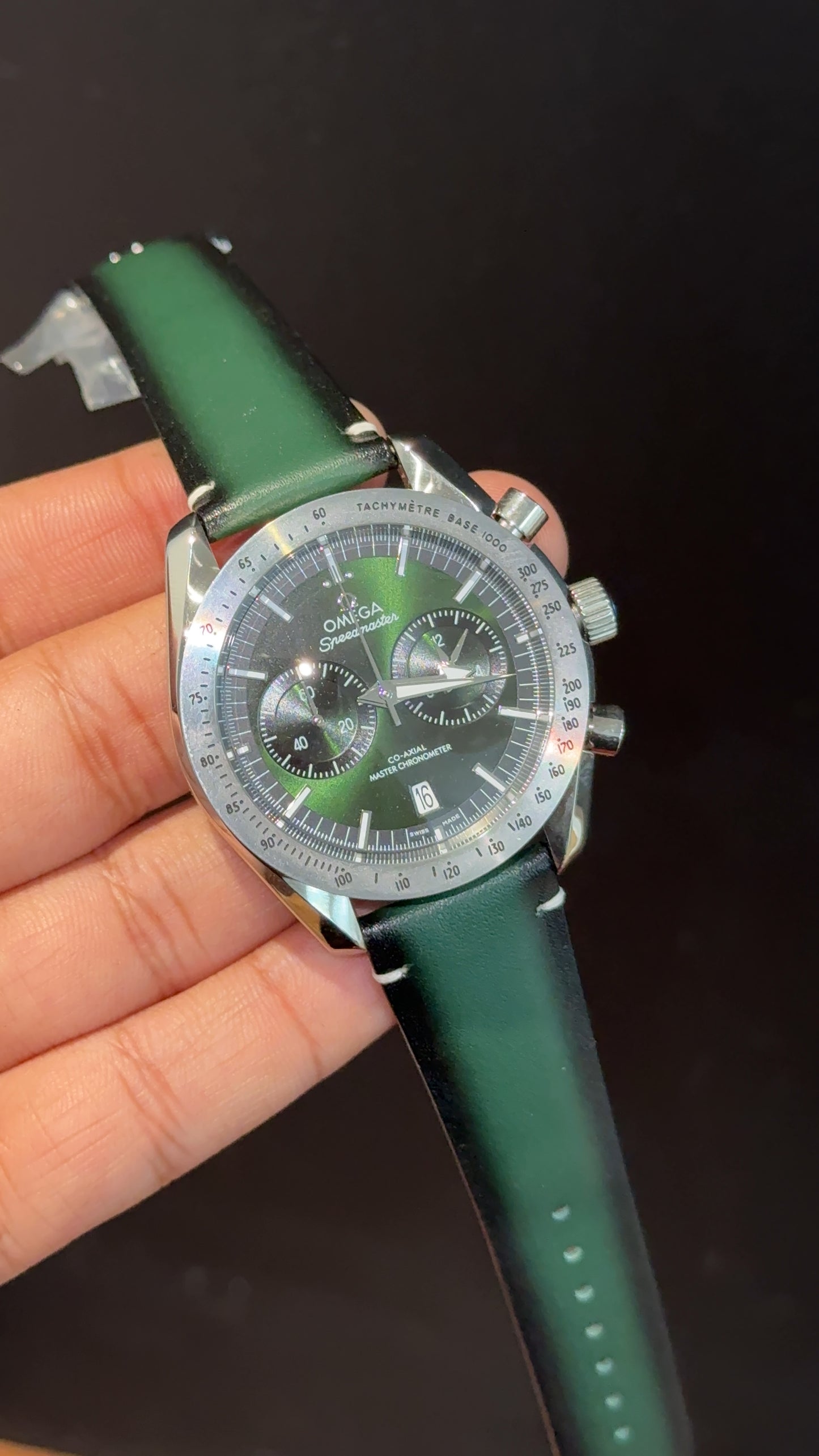 Omega Speedmaster | Chrono | Silver Bezel | Green Black Strap |Grenish Dial - twentyfour