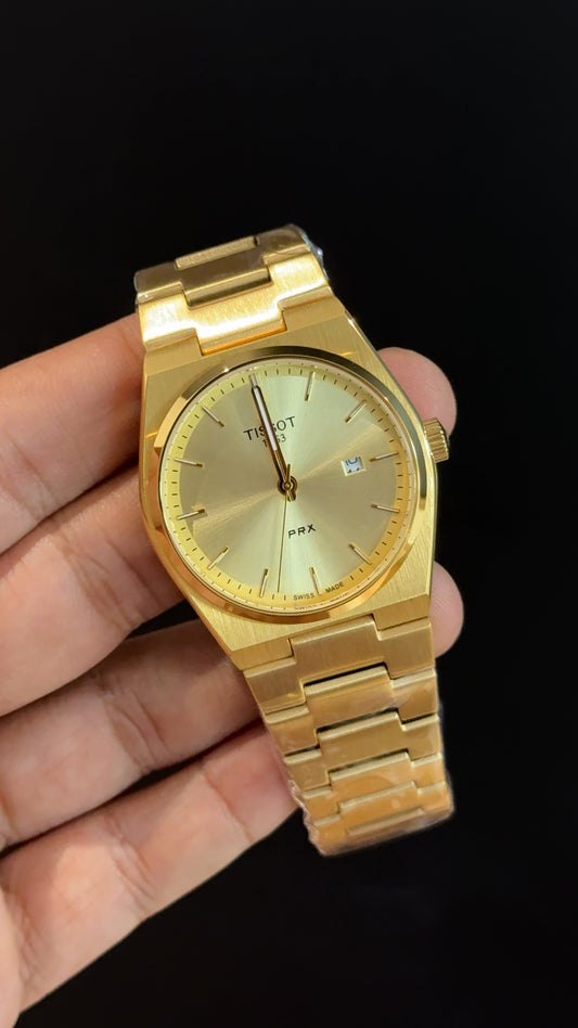 Tissot Prx | Gold Chain | Gold Plain Dial