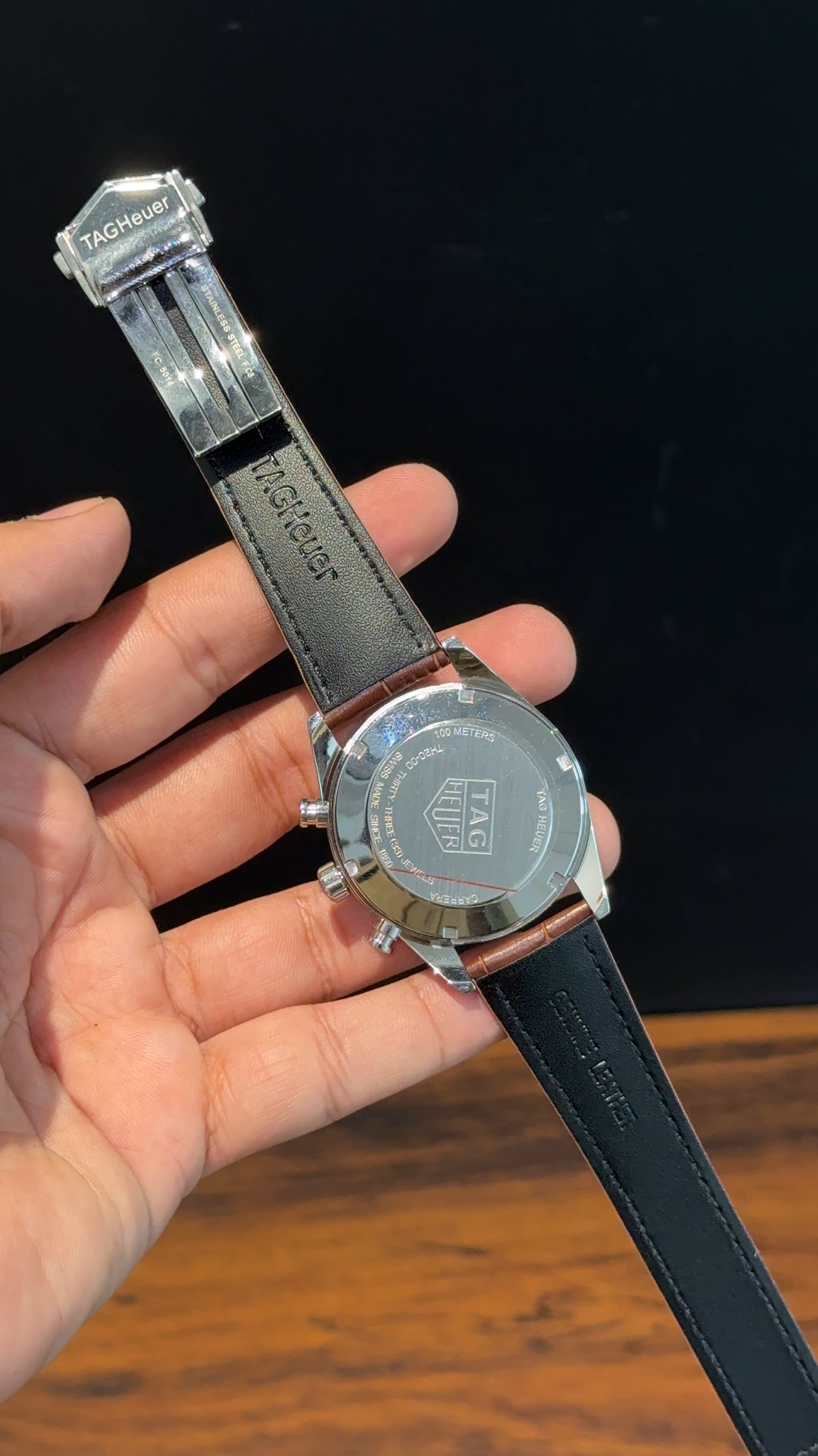 Tag Carrera | Brown Strap | Silver Bezel | Black Chrono | White Dial