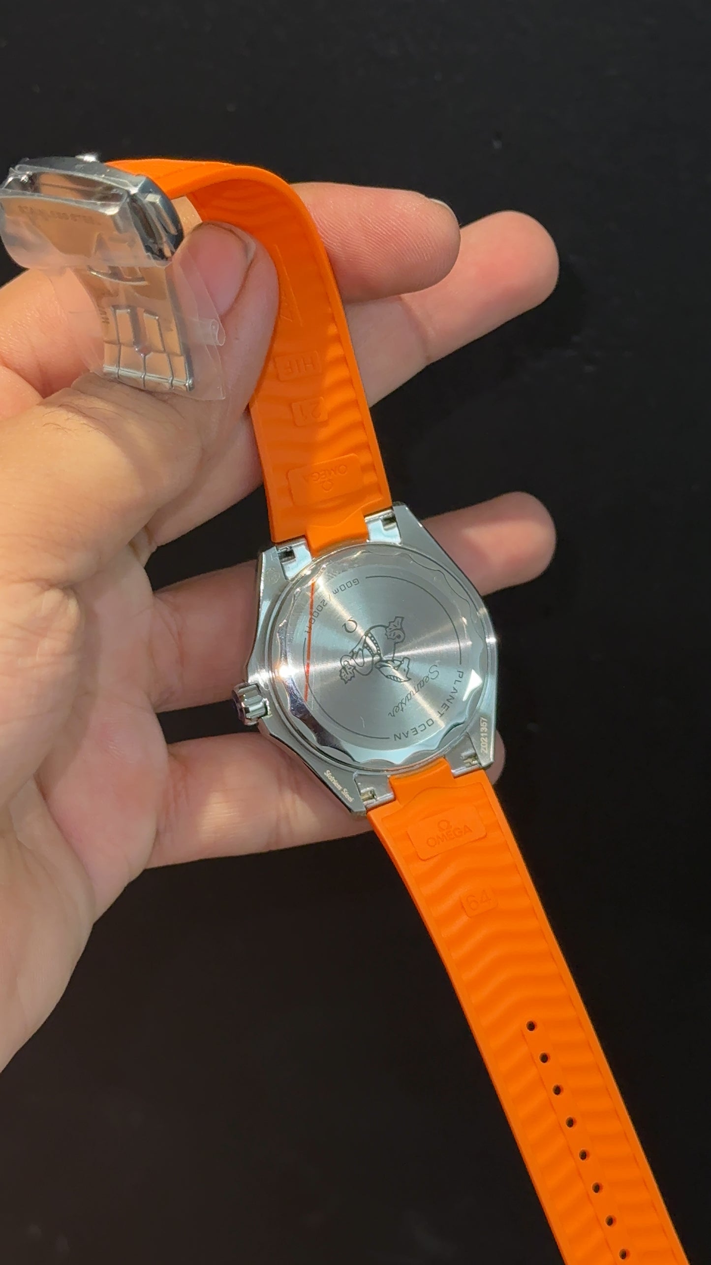 Omega Seamaster | Orange Bezel | Planet Ocean | Orange Silicone Strap | Black Dial
