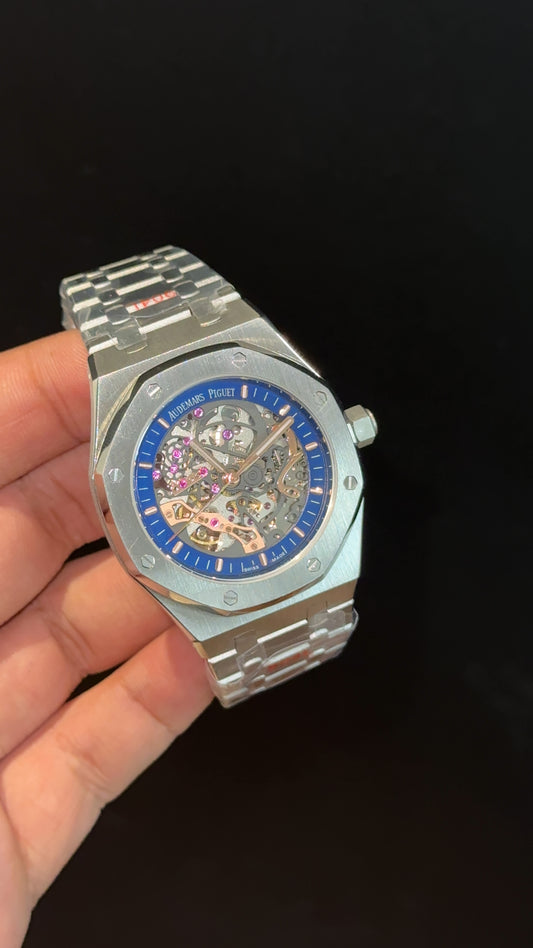 AP Skl | Silver Chain | Blue Grey Dial