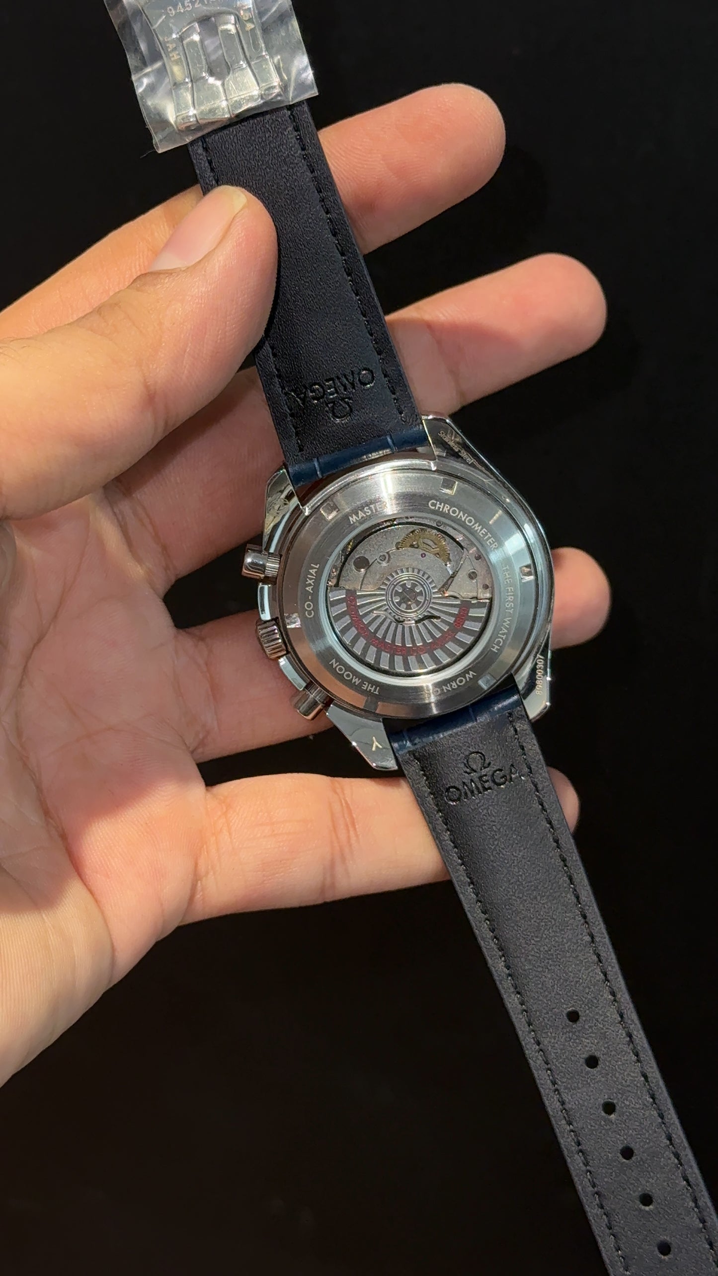 Omega Speedmaster | Rose Blue Bezel | Blue Strap | Chrono Moonphase | White Dial