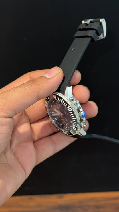 Tissot Seastar | Black Strap | Chrono | Gradient Blue Dial