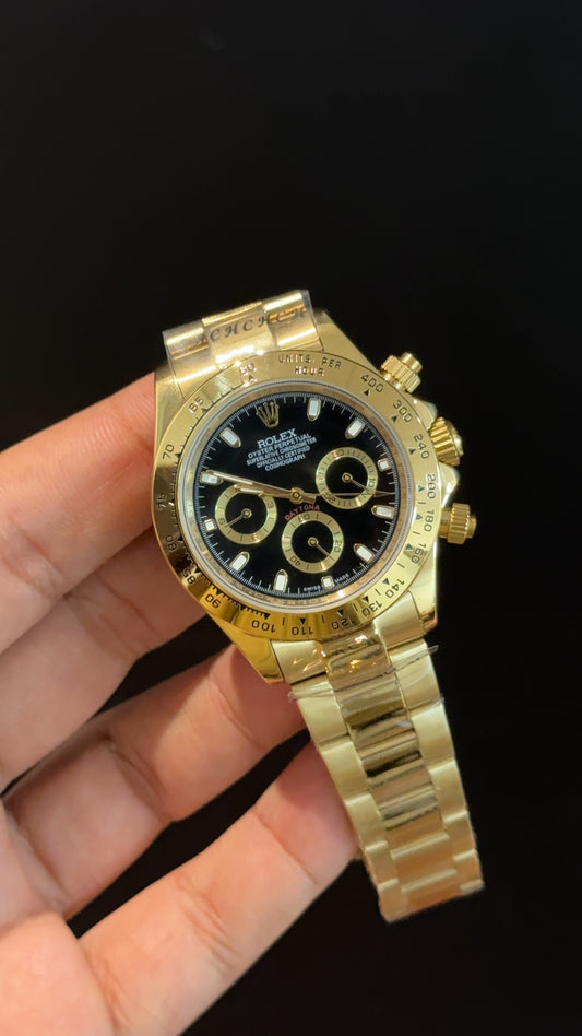 Daytona | Gold Chain | Chrono | Black Dial