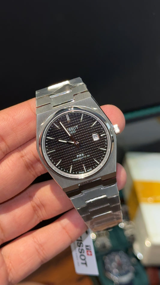 Tissot Prx | Auto | Silver Chain | Black Texture Dial