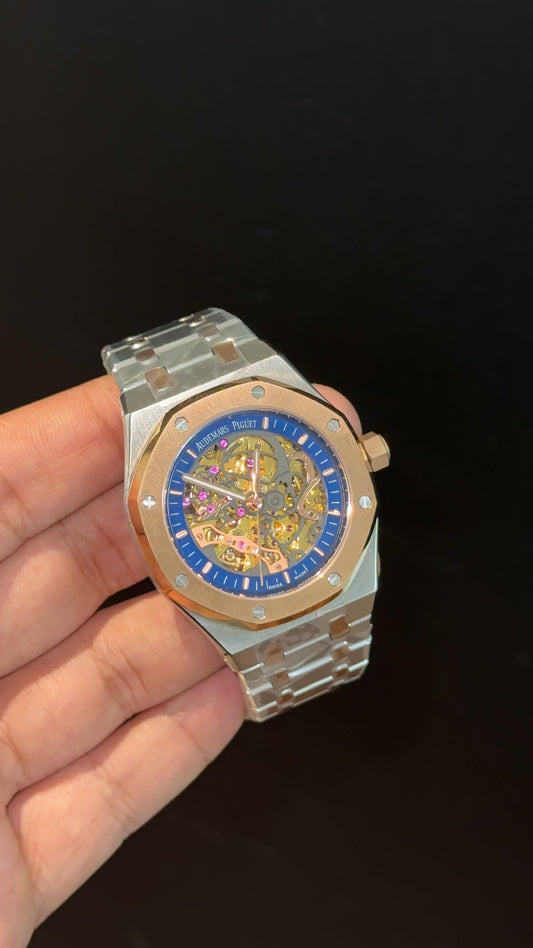 AP Skl | Rose Two Tone | Blue Yellow Dial