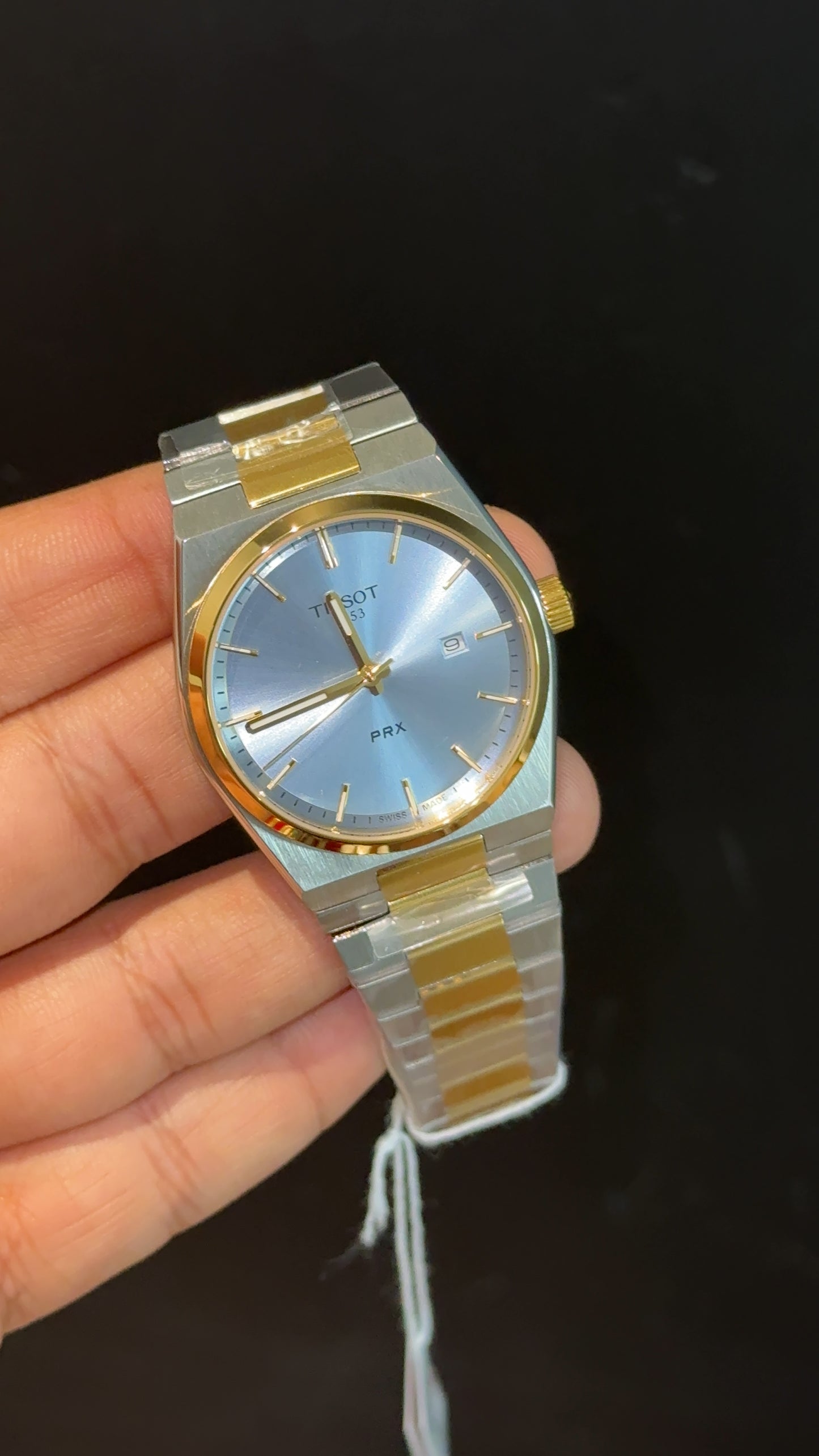 Tissot Prx | Quartz | Gold Two Tone | Sky blue Plain Dial - twentyfour