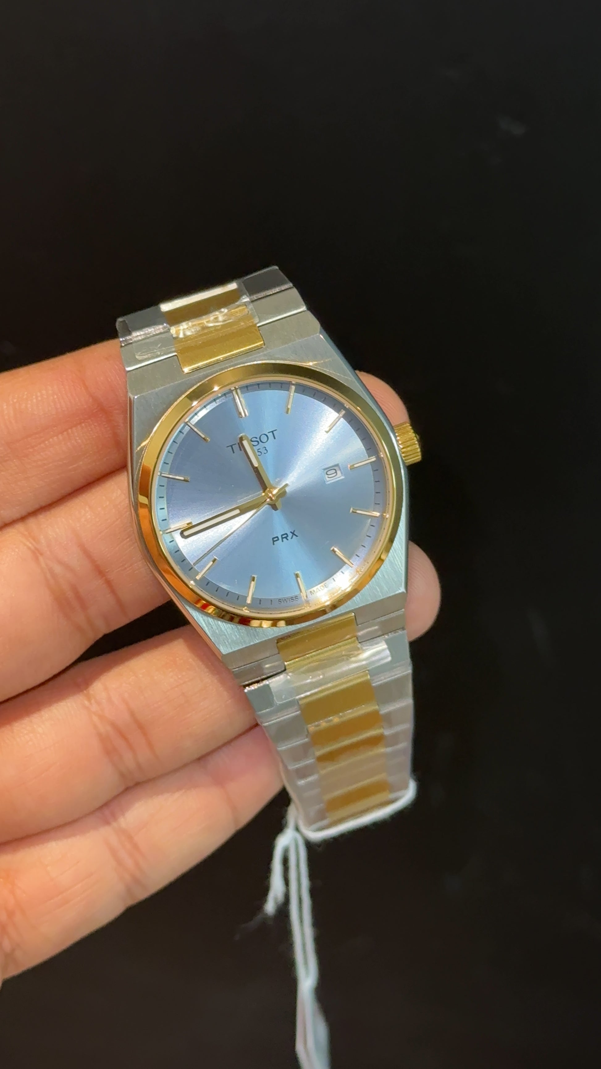 Tissot Prx | Quartz | Gold Two Tone | Sky blue Plain Dial - twentyfour
