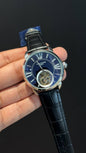 PP Auto | Silver | Pendulum | Black Leather Strap | Black Index Dial