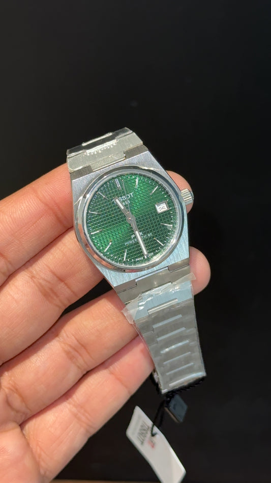 Tissot Prx | Quartz | Silver Chain | 35mm | Green Texture Dial - twentyfour