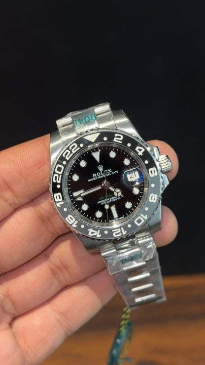 GMT Bruce Wayne | Silver Oyester Chain | Black Dial