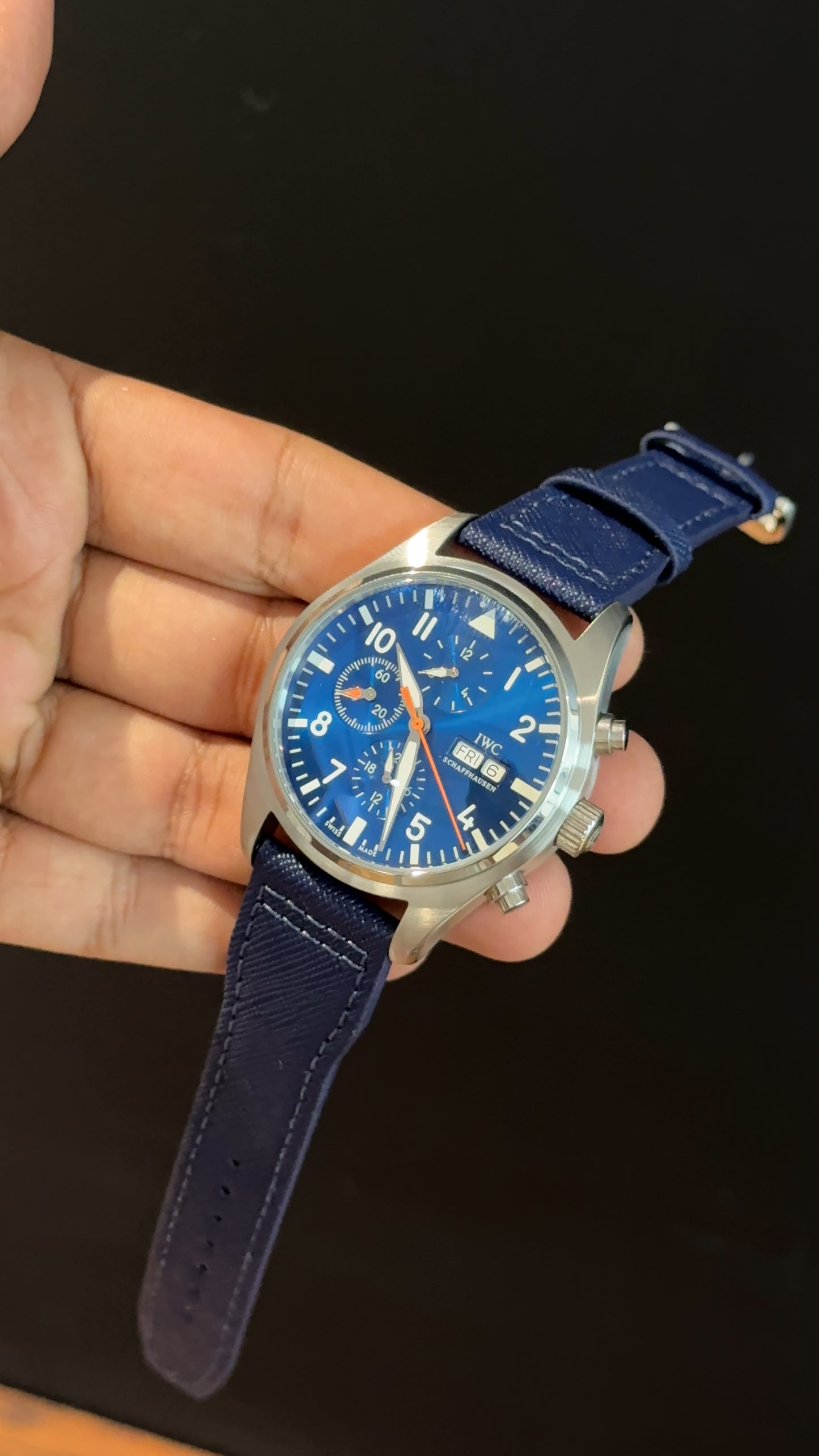 IWC | Blue Fabric Strap | Silver Case | Chrono | Blue Dial