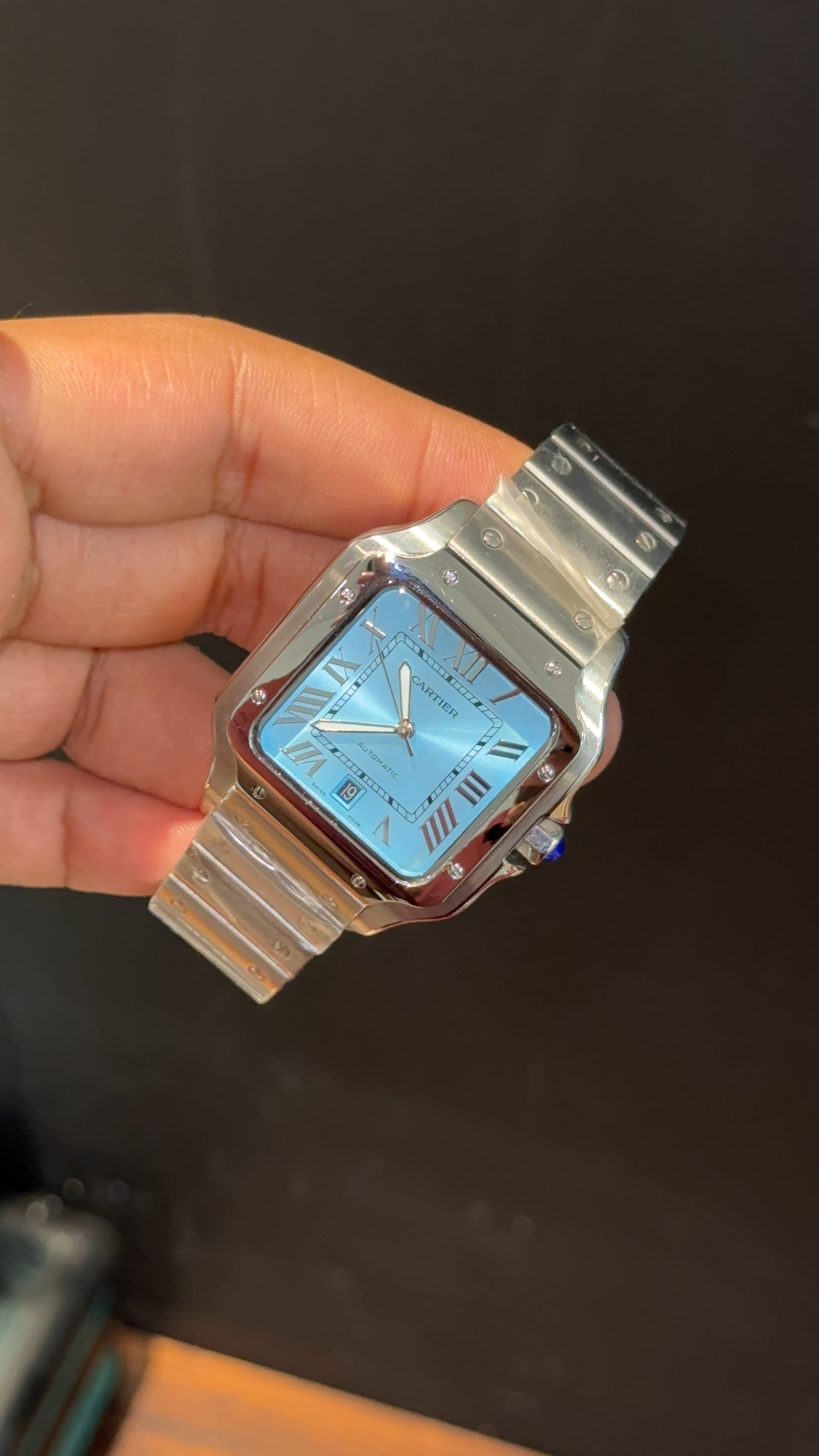 Santos | Silver Chain | Tiffany Dial - twentyfour