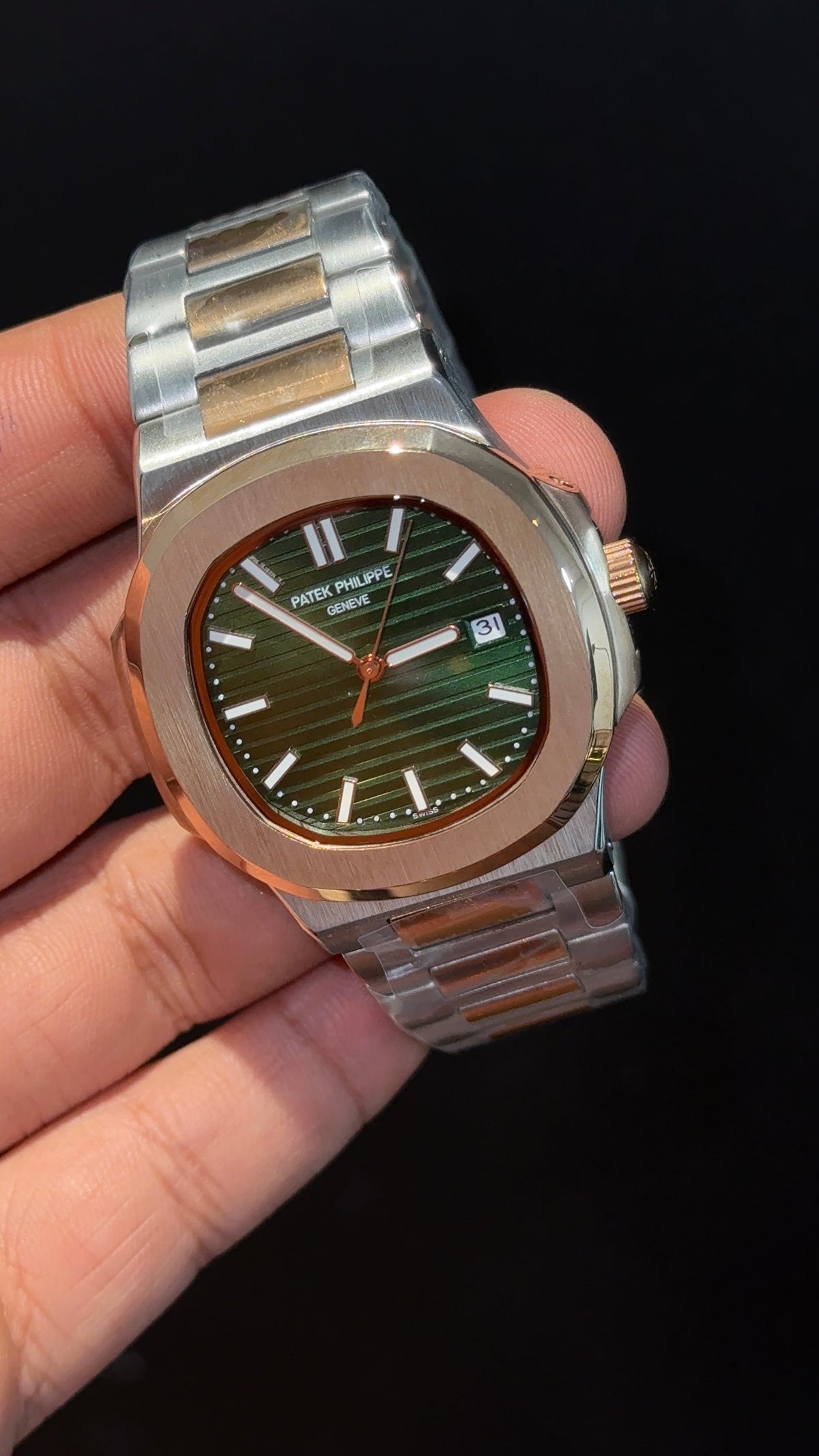 Pp Auto | Rose Two Tone | Green Dial