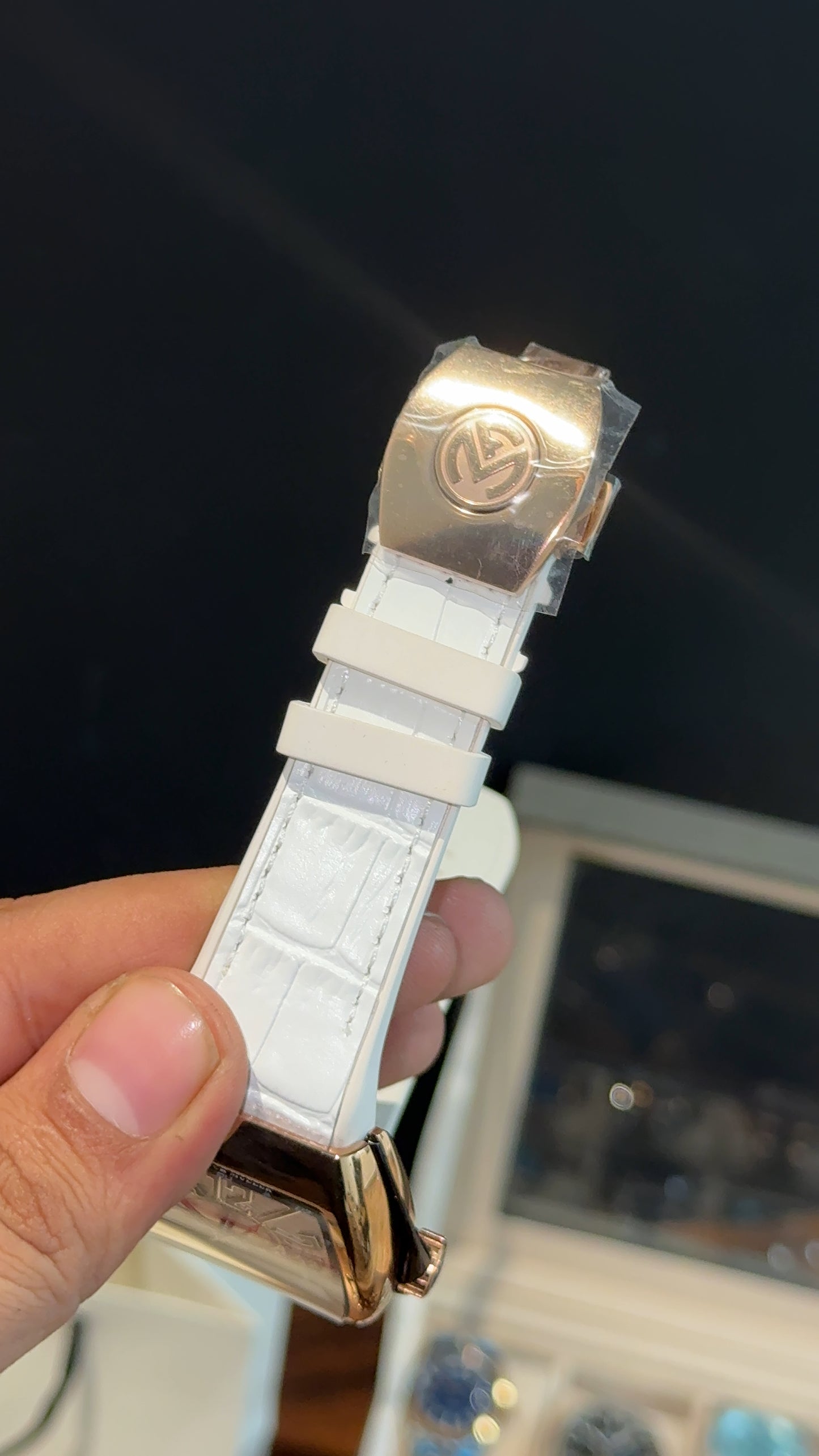 Premium Franck Muller | Vanguard Edition | Rose Case | White Strap | White Dial