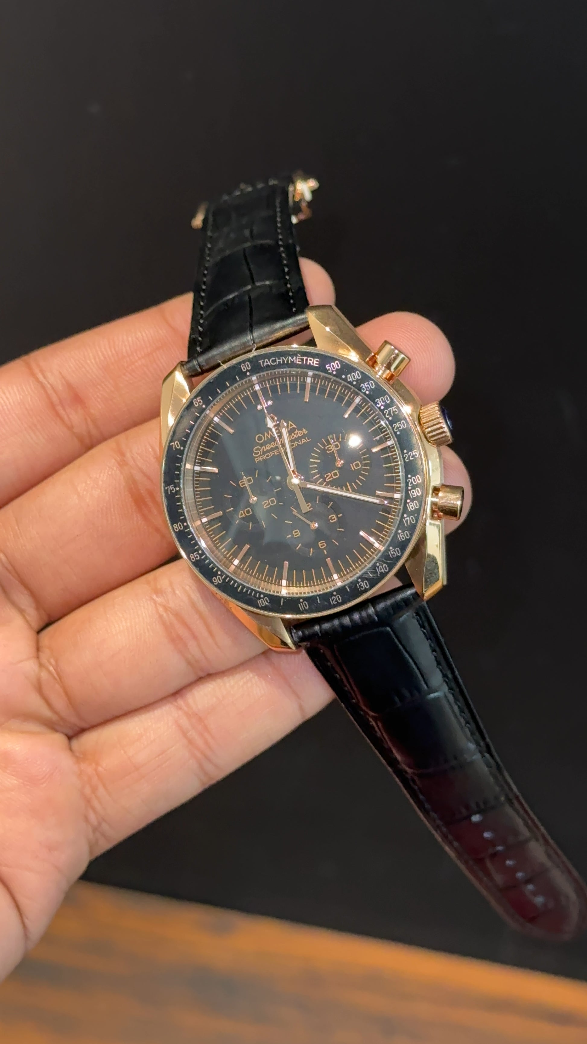 Omega Speedmaster | Rose Case | Chrono | Black Strap | Black Dial - twentyfour