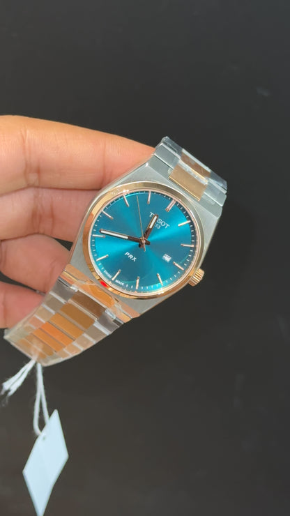 Tissot Prx | Quartz | Gold Two Tone | Torquiose Plain Dial - twentyfour