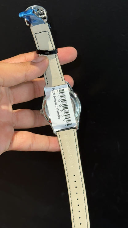 Pp Auto | Annual Calendar Edition | Silver | Black Strap | All Black Dial - twentyfour