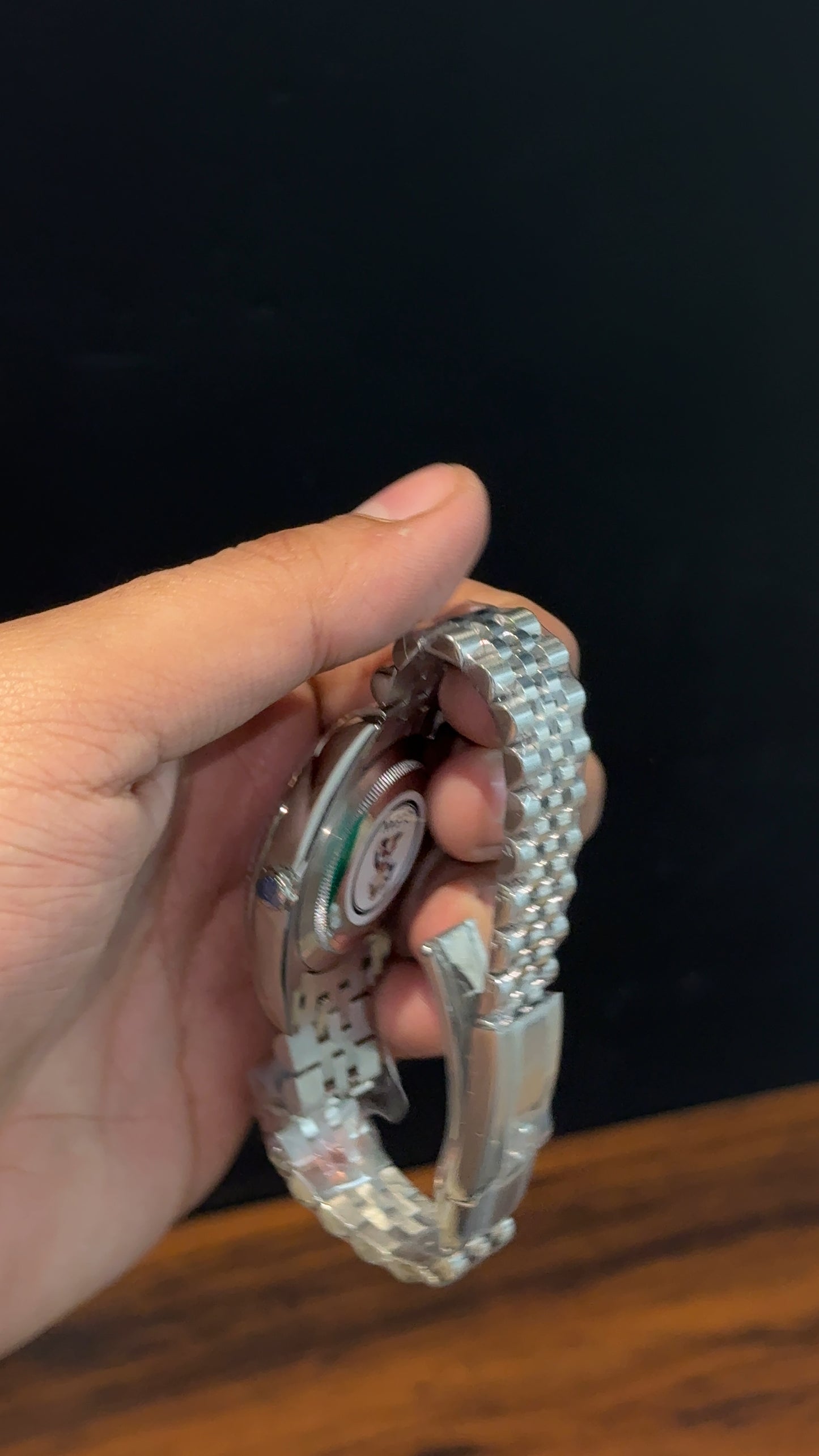 Premium Datejust | Silver Chain | Black Dial