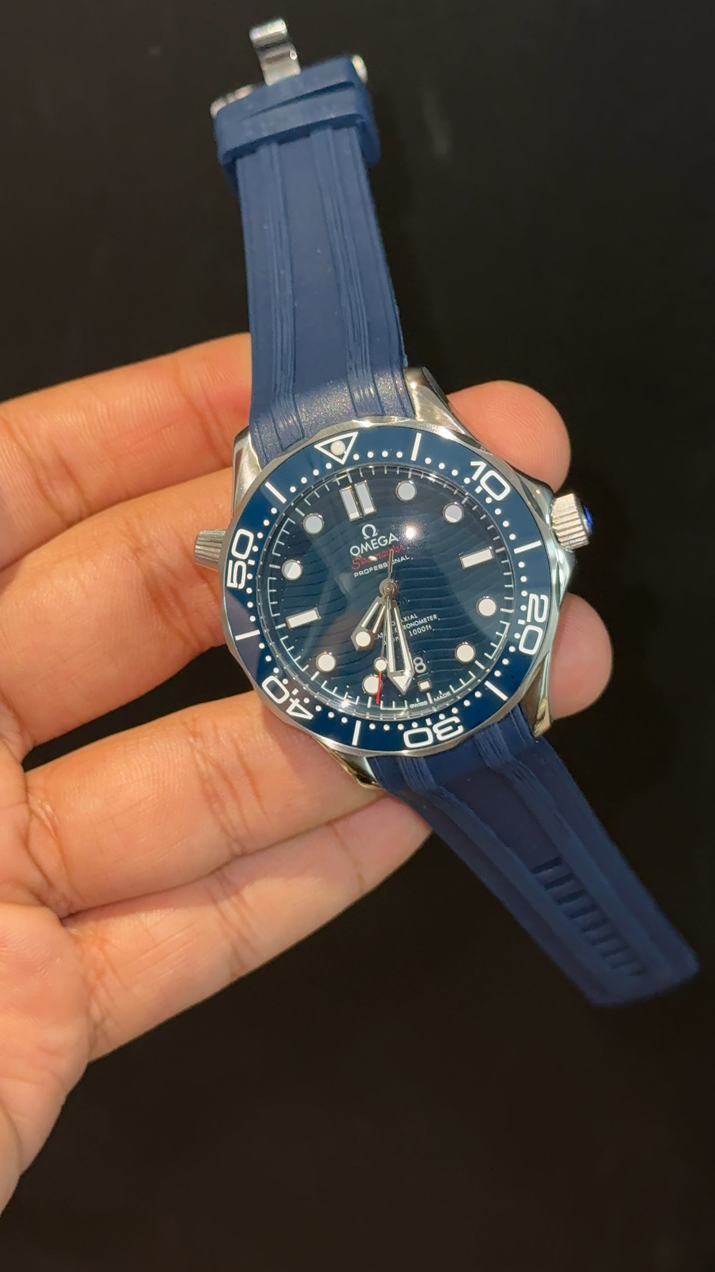 Omega Seamaster | Blue Bezel | Navy Blue Strap | Navy Blue Dial - twentyfour