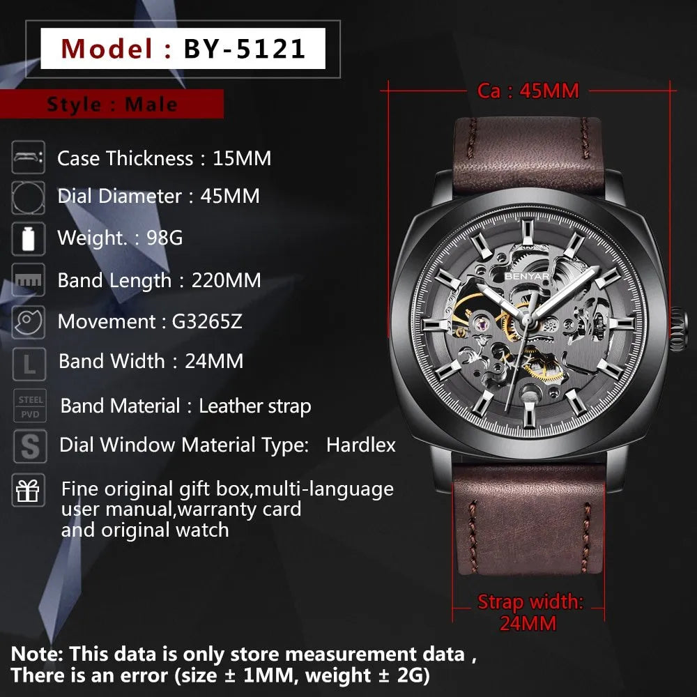 BENYAR BY-5121L BGYBN | Skeleton Automatic Edition