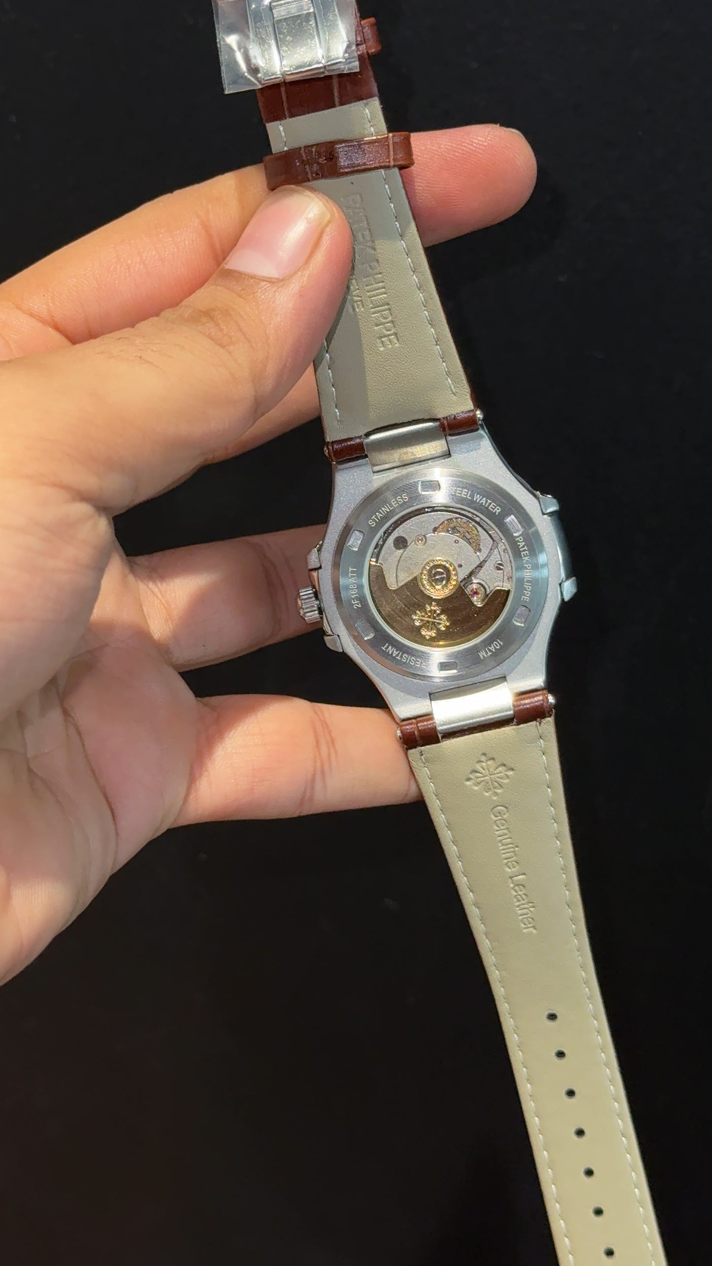 Pp Auto | Moonphase | Chrono | Silver Case | Brown Leather Strap | Choco Brown Dial