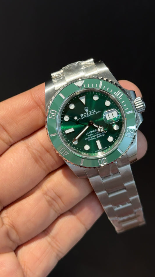 Premium Submariner | Silver Chain | Green Bezel | Green Dial