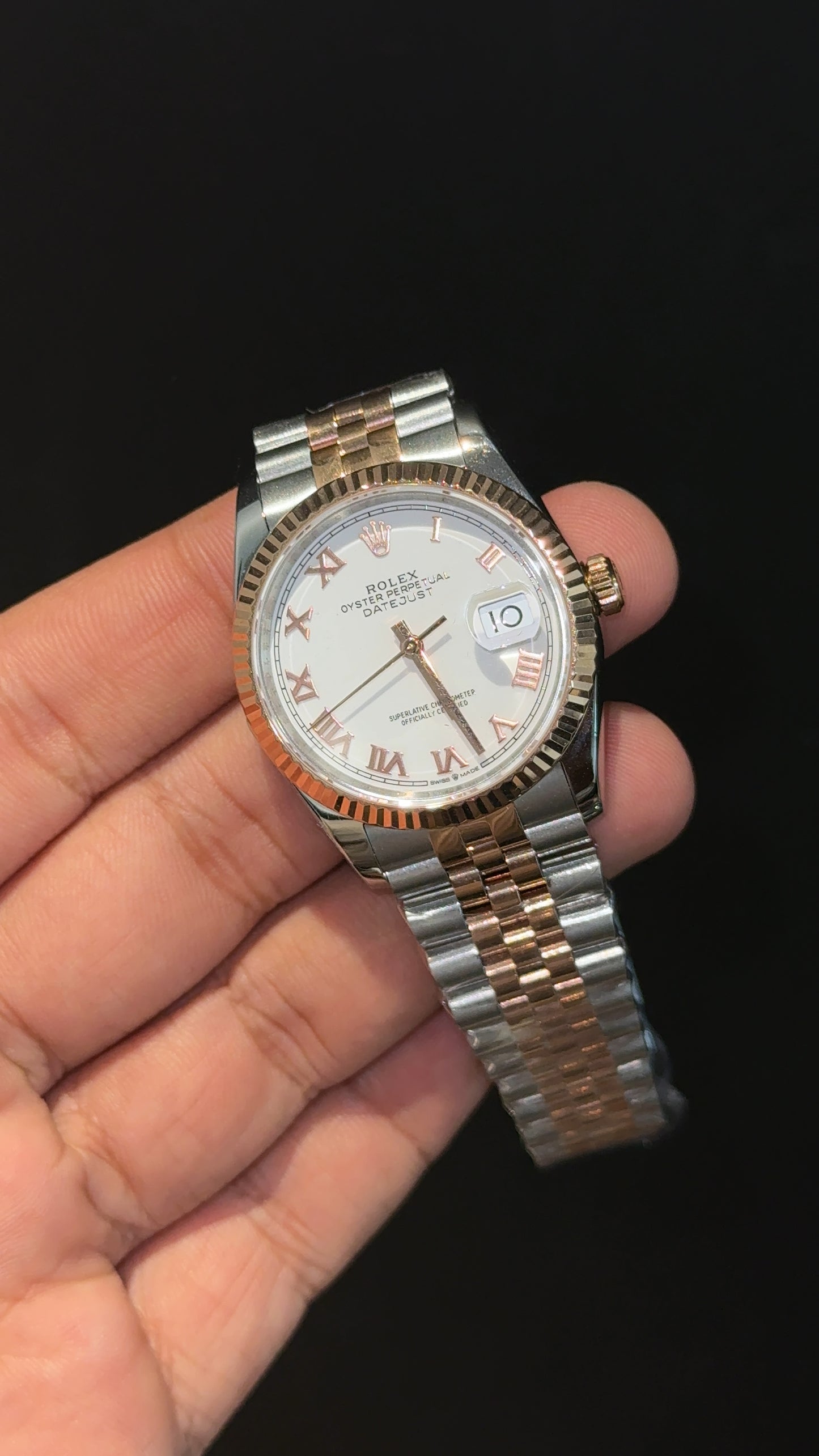 Premium Datejust | 36mm | Rose Two Tone | White Roman Dial