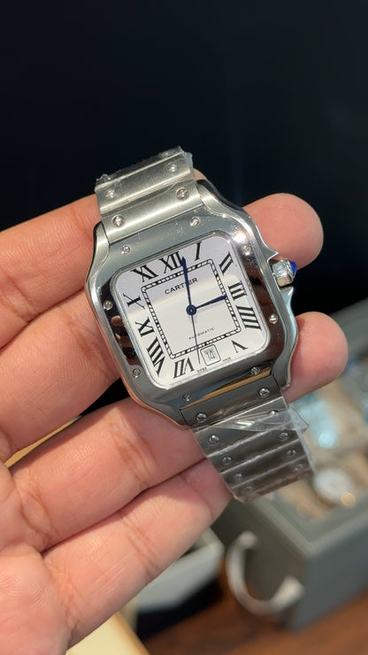 Santos | Silver Chain | White Dial