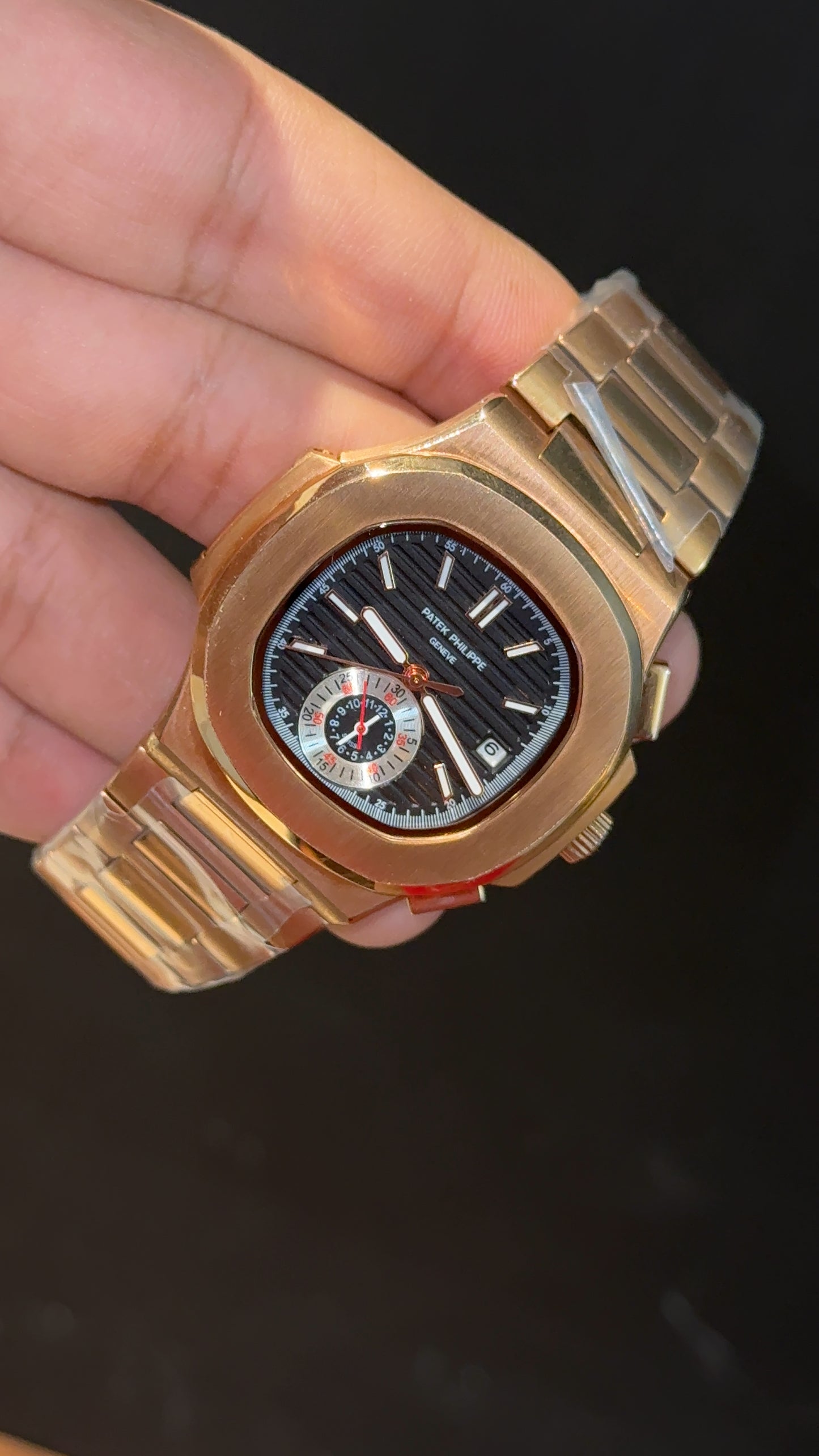PP Auto | Single Time Edition | Rose Chain | Black Dial
