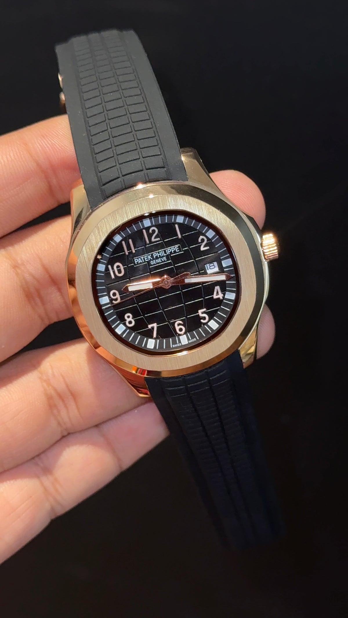 Pp Auto | Aquanaut | Black Strap | Rose Black Strap