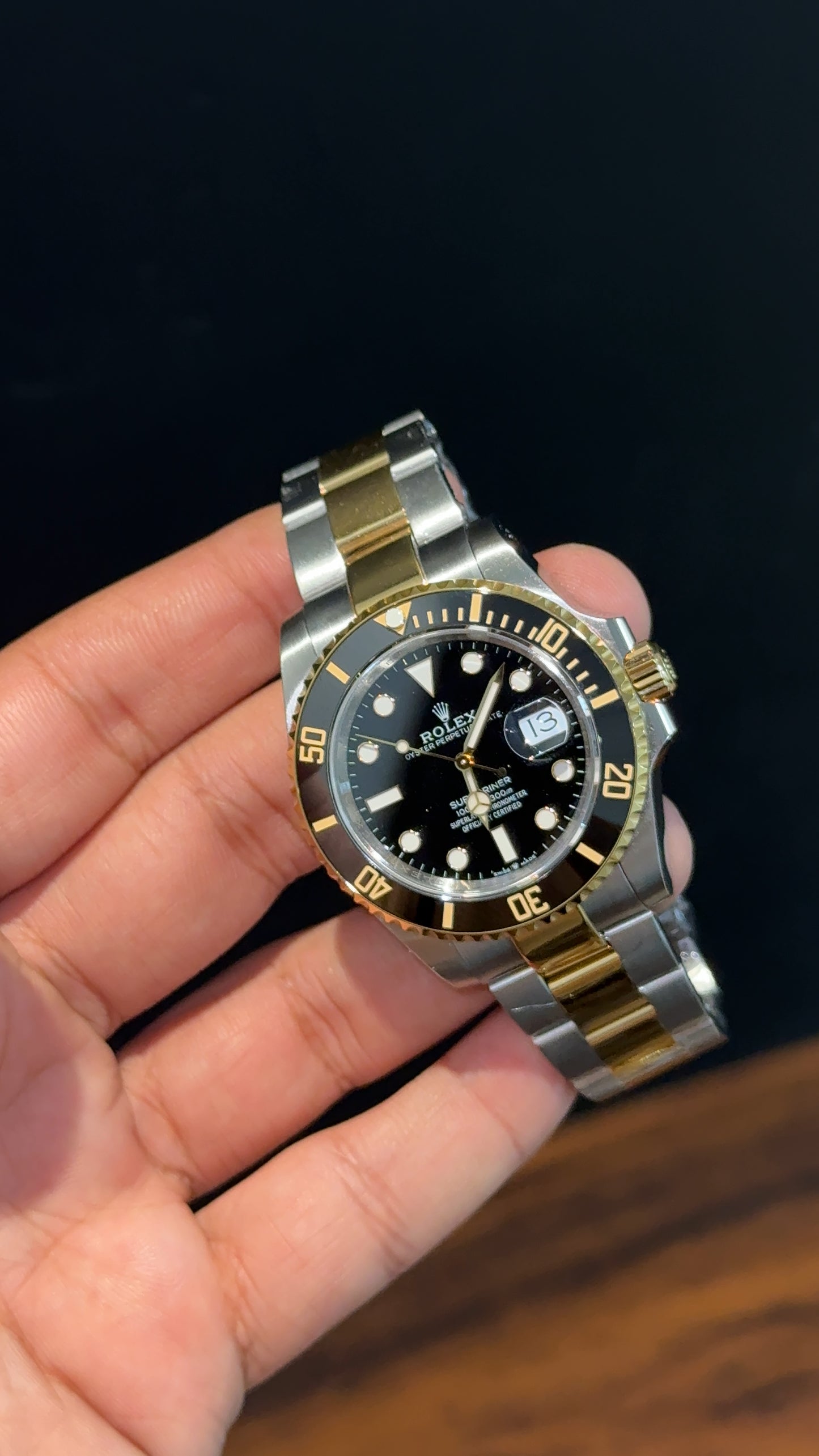Premium Submariner | Gold Two Tone | Black Dial