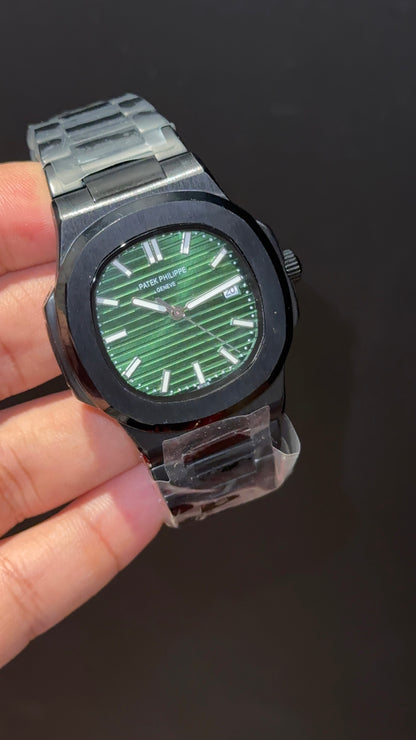 PP Auto | Black Chain | Green Dial