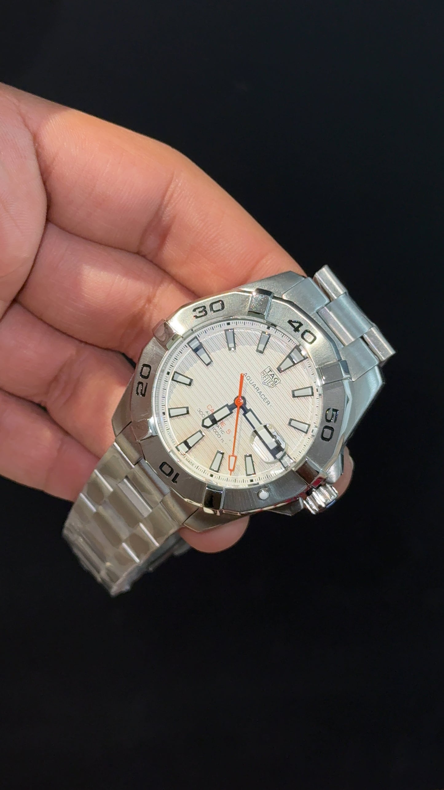 Tag Aquaracer | Silver Chain | Plain Bezel | White Classic Dial