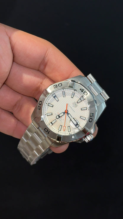 Tag Aquaracer | Silver Chain | Plain Bezel | White Classic Dial