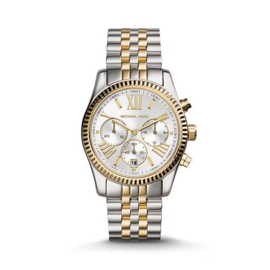 Michael Kors Women’s Chronograph Quartz Two-tone Stainless Steel Silver Dial 38mm Watch MK5955