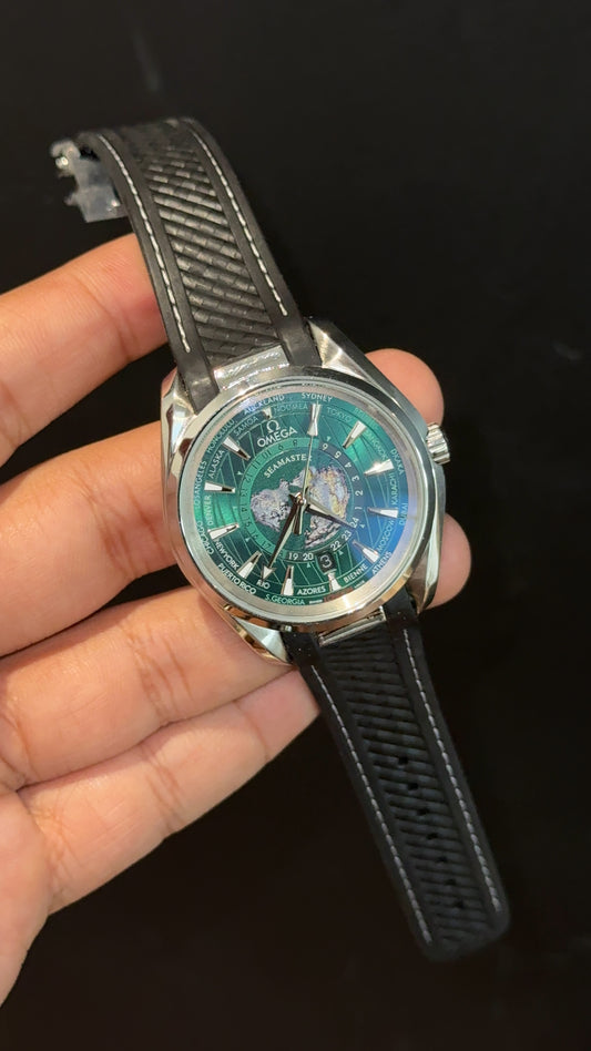 Omega Seamaster | Black Strap | World Edition | Green Dial - twentyfour