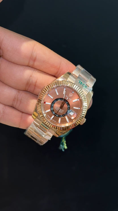 Sky Dweller | Rose Oyester Chain | Brownish Dial