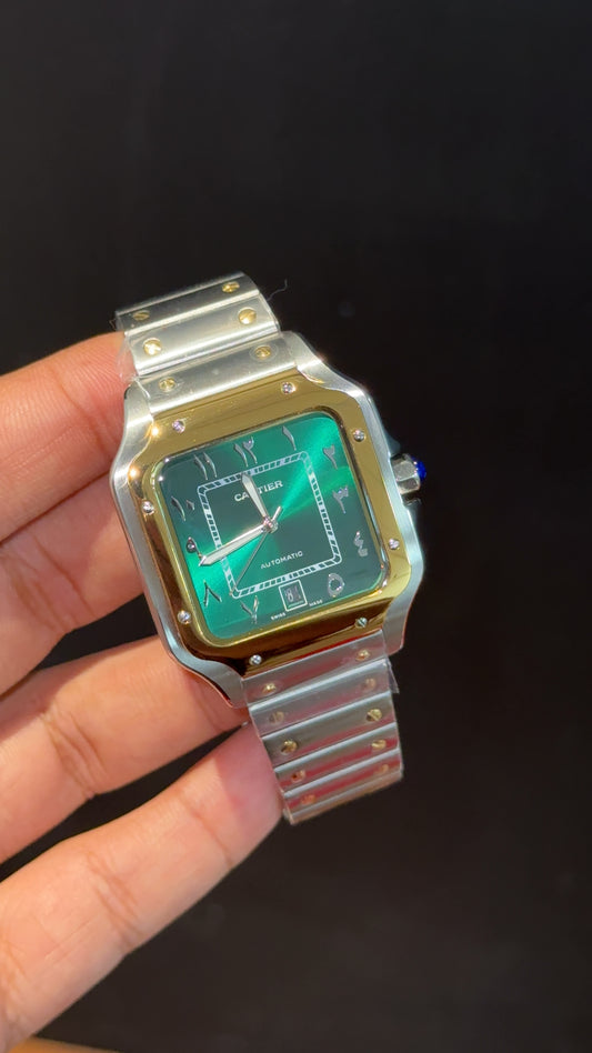 Santos | Gold Two Tone | Green Dial - twentyfour
