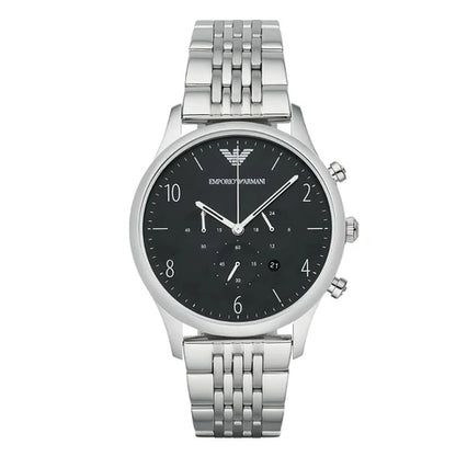 Emporio Armani Men’s Quartz Stainless Steel Black Dial 43mm Watch AR 1863